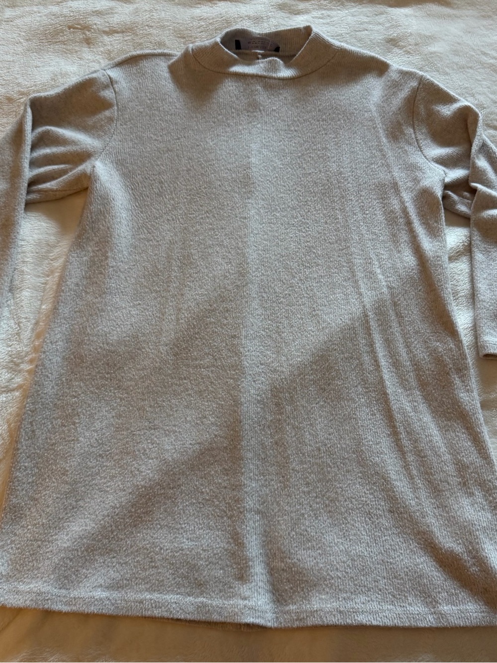 Primark Cream Mock Neck Knit Tunic Sweater